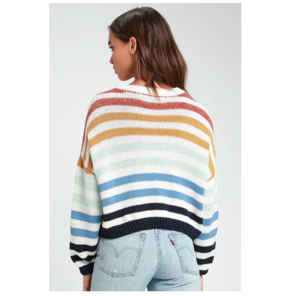 Charli Blue Multi Striped Knit Sweater - Picture 3 of 3